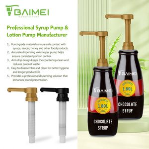 ขวดปั๊มซอสพลาสติกพร้อมหัวปั๊มสำหรับน้ำเชื่อม - Product Image 1