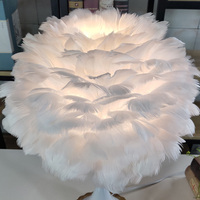 Lampe de table LED créative avec abat-jour en plumes, décoration de festival, de mariage, pour la maison, la chambre, le salon, lumière chaude romantique, cadeaux décoratifs