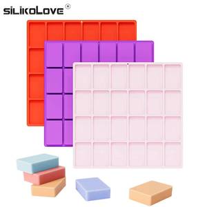 MUYULINS Factory Easy Release 24-Cavity Rectangular Maker LFGB Platinum Non-Stick BPA-Free <b>Silicone</b> Soap Mold - Product Image 1