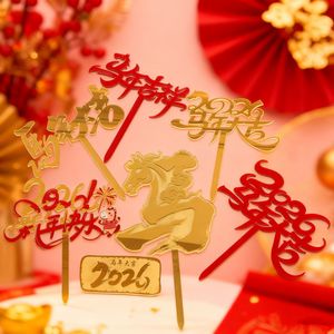Nuovo Prodotto: Decorazione per Torta in Acrilico 26 per <span class=keywords><strong>Buona</strong></span> Fortuna nell'Anno del Cavallo 2026, Festa di Capodanno Porta Fortuna - Product Image 4