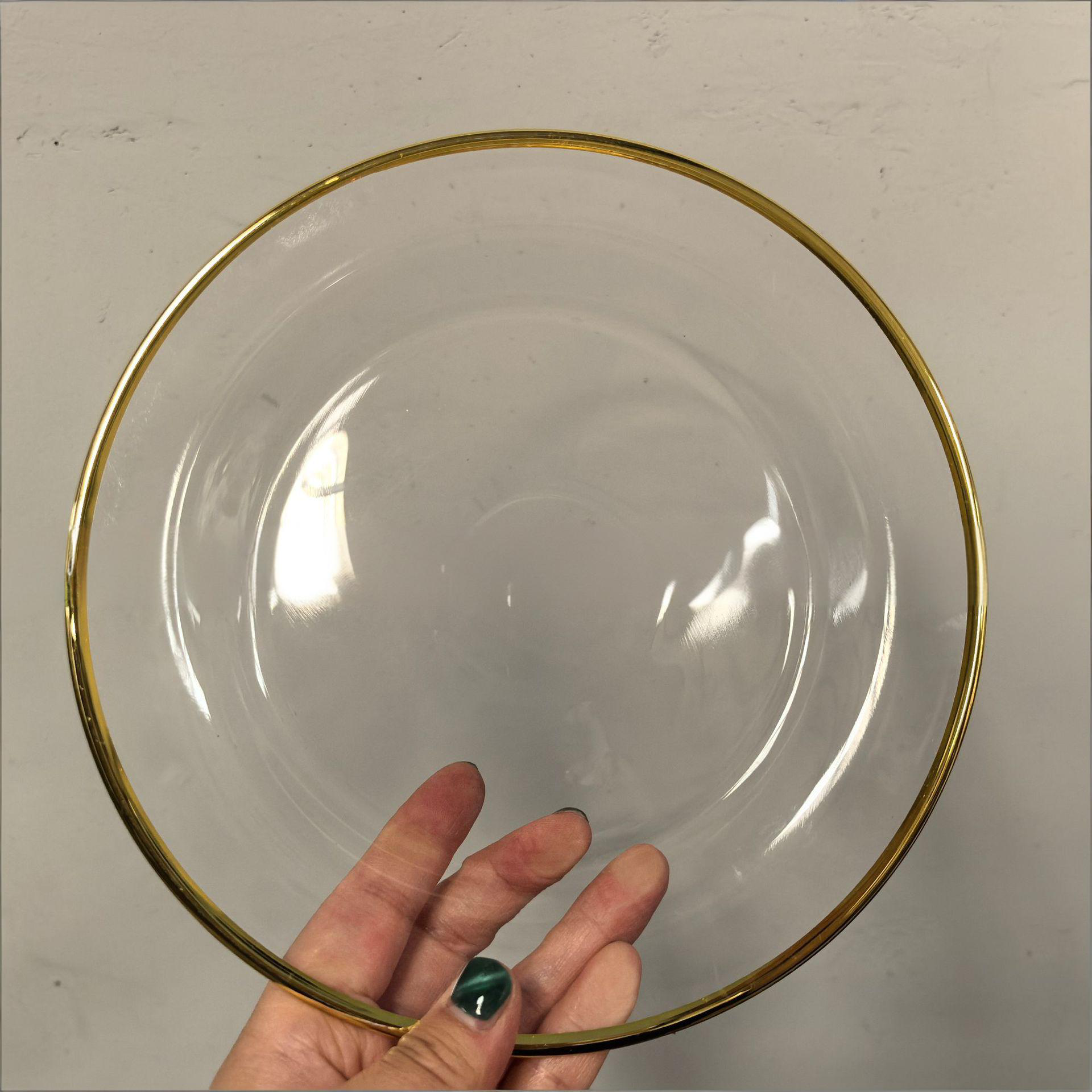 27cm gold rim plain glass