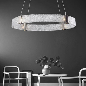 Lustre LED rond moderne en verre nordique pour salon et salle à manger, E27, commande par interrupteur à tête unique - Product Image 1