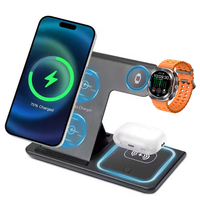Produits électroniques à la mode, prêts à être expédiés, nouveaux gadgets électroniques, chargeur de type C, support 3 en 1, chargeur sans fil pour Apple iPhone Samsung