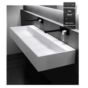 Lavabo de piedra Artificial hecho a mano de alto brillo, tocador de baño, encimeras superiores, uso para <span class=keywords><strong>lavandería</strong></span> de hotel en casa - Product Image 1