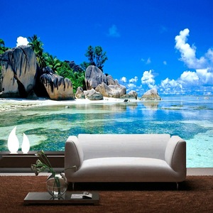 <span class=keywords><strong>Papier</strong></span> <span class=keywords><strong>peint</strong></span> auto-adhésif 8D avec <span class=keywords><strong>vue</strong></span> <span class=keywords><strong>sur</strong></span> la <span class=keywords><strong>mer</strong></span>, fond de télévision, plage, chambre d'hôtel, ciel bleu et nuages blancs, vente en gros - Product Image 2