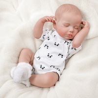 Boneka Bayi Terlahir Kembali 20 Inci Boneka Bayi Perempuan Baru Lahir Realistis Yang Dilukis dengan Tangan Vinil Lembut Hadiah Pakaian Polkadot Cetak Panda Y-Z023