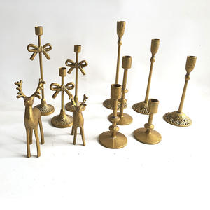 طقم من 3 حاملات شموع ذهبية على شكل ربطة عنق من الحديد الزهر، ديكور طاولة طعام جميل، هدية لعيد الحب وعيد الميلاد وعيد الفصح - Product Image 6