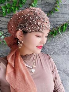 Ethnic design women's solid color <b>hat</b>, woven headscarf, headwear, <b>hat</b> - Product Image 3