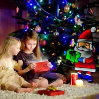 Vente en gros directe d'usine, enseigne au néon LED 3D personnalisée avec miroir infini, motif Père Noël, pour la décoration de Noël, les bars, les magasins de détail, les décorations de vacances, OEM