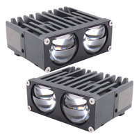 Feux de calandre de voiture LED 3000K, faisceau haut et bas, 20W 80W, lentille double, lentille de projecteur Bi-LED