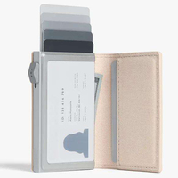 Portefeuille RFID en cuir véritable avec logo personnalisé pour hommes et femmes, porte-cartes fin, porte-cartes bancaires, porte-cartes d'identité, porte-cartes de crédit