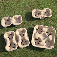 Plateau porte-gobelets en pâte à papier, support pour 2 tasses à café à emporter pour les commerces de vente à emporter, les bars à jus, les épiceries et les restaurants