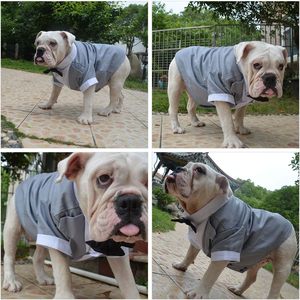 Qiqu Articoli per Animali Domestici: Nuovo Abito da Bulldog Personalizzato, Costume Formale da Cane con Papillon <span class=keywords><strong>Nero</strong></span>, Vestiti da Matrimonio per Pug - Product Image 2