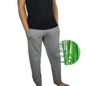 Pantalon de jogging athlétique d'extérieur pour hommes, avec logo personnalisé, imprimé, pantalon en éponge de bambou léger, coupe droite, vêtements de détente pour adultes - Product Image 1