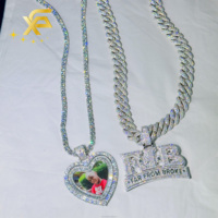 RTS VVS Diamond Pass Diamond Tester Pendentif Moissanite glacé personnalisé en argent 925 Hip Hop Fine Jewelry Pendentif Chaîne à maillons