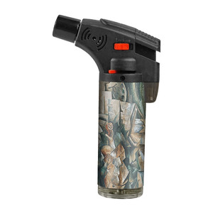 Nouveau design à la mode de haute qualité logo personnalisé rechargeable au gaz coupe-vent allume-cigare torche oblique avec boîte d'affichage - Product Image 4