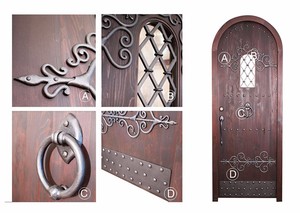 Puertas exteriores de madera maciza de último diseño de moda puerta de <span class=keywords><strong>entrada</strong></span> arqueada puertas de <span class=keywords><strong>entrada</strong></span> de Metal para el hogar - Product Image 3