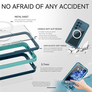 GSCASE IP68 Housse de téléphone étanche à la poussière Redpepper Sacs mobiles étanches pour Samsung Galaxy S25 Ultra Lake Blue Color - Product Image 5