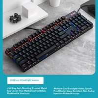 Clavier mécanique filaire de jeu Rapoo V500PRO 104 touches pleine taille, touches PBT, anti-ghosting, RGB pour PC, ordinateur portable, bureau