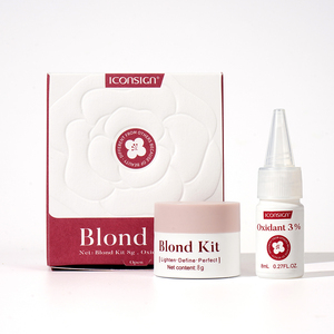 Kit de blanchiment des sourcils professionnel ICONSIGN avec <span class=keywords><strong>oxydant</strong></span> à 3% pour éclaircir les sourcils et éliminer la teinture, poudre de 8g pour usage en salon - Product Image 1