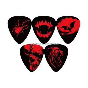 Bán buôn OEM trực tiếp 5 cái/bộ gảy đàn hình nhện/sọ màu đỏ máu, bộ gảy đàn cá nhân hóa kèm hộp thiếc nhỏ - Product Image 6