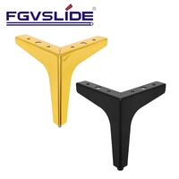 FGVSLIDE Möbel Moderner Stahl Golden Black Sofa Füße Metall Sofa Bein Dreieck Chrom Bein