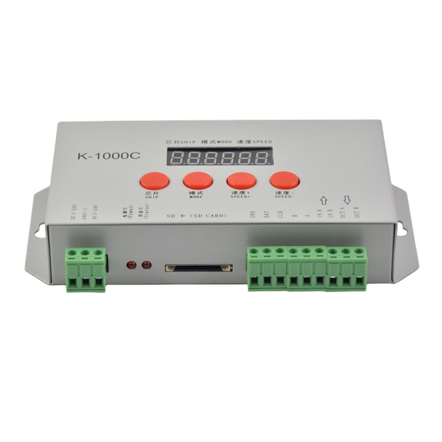 KINGTAR K-1000C (T-1000S Updated) UCS512-ABC LED Pixel Lights Programmable Controller 12V DC5-24V Metal 4 Channels SD Card 2048