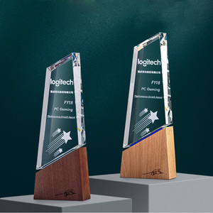 Novedoso Trofeo en Blanco de Madera y Cristal para Grabado y Sublimación, Premio para Ceremonias, Eventos Deportivos y Regalos - Product Image 2