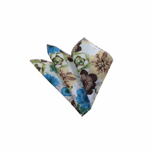 Pañuelo cuadrado con estampado de café floral azul y pañuelo cuadrado de bolsillo - Product Image 2