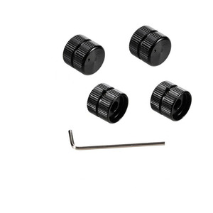 Perilla de potenciómetro redonda negra vintage para amplificador de guitarra, mecanizada por CNC a medida, con tornillo de fijación - Product Image 3