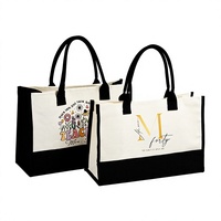 Sac fourre-tout en toile personnalisable de style ethnique, avec logo culturel et éducatif, grande capacité, en jute et lin épaissis de qualité supérieure, sérigraphié