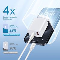 Pengisi Daya USB C PD 20W Adaptor Daya Port Ganda untuk Tablet iPhone Max Galaxy Pixel 4/3 IPad/IPad Mini Tipe C Pengisi Daya Dinding PD Cepat