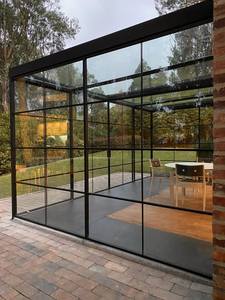 Parrillas de seguridad de ventana grande de estilo francés moderno Ventanas de toldo verticales fijas de acero inoxidable de vidrio templado Doble - Product Image 2
