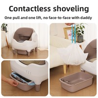 Bac à litière intelligent pour chat, entièrement automatique, anti-éclaboussures, facile à nettoyer, capacité de 20 L, design rond, toilette électrique, élimination des déchets, ABS