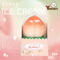 Crème glacée 3D multi-saveurs : délicieuse combinaison de saveurs fruitées pêche, citron, pomme, fraise, raisin