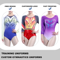Maillot de Ballet Personalizado Multicolor de Manga Larga de Nailon/Cachemira para Niñas, Ajuste Delgado, Ligero, Reversible, Transpirable y de Secado Rápido