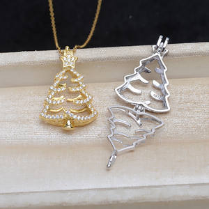Colgante de Plata S925 con Forma de Árbol de Navidad, Jaula para Cuentas de 8mm y 9.5mm, Colgante sin Perforación, Accesorios para Joyería DIY, Componentes, Modelo - Product Image 4
