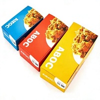 Boîte à poulet frit personnalisée en papier alimentaire recyclable avec finition mate et gaufrage, design à pliages