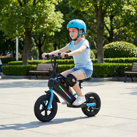 Vélo d'équilibre électrique pour enfants avec musique et lumière LED, cadre en acier, pneus de 12 pouces, pour les enfants de 6 ans et plus