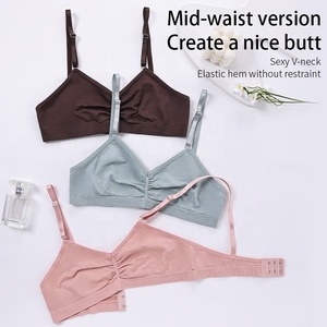 Alta Qualidade Triângulo <span class=keywords><strong>Bras</strong></span> para Mulheres Beautiful Young Sexi Girl Wear Backless Push up Bra para Mulheres Seamless Sports Confortável