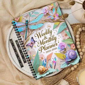 Kế hoạch máy tính xách tay cổ điển hoa chuồn chuồn máy tính xách tay màu xanh đậm thực vật Tạp Chí thực vật hoa Tạp Chí xoắn ốc máy tính xách tay - Product Image 2