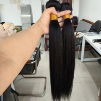 Offre Spéciale – Lots de Cheveux Humains Brésiliens Lisses, Extensions de Cheveux Vierges à Cuticules Alignées, Vente en Gros, Couleur Naturelle # Cheveux synthétiques 1B