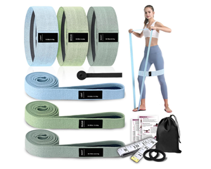 Bandas de Resistencia para Ejercicios de Glúteos, Antideslizantes, de Poliéster y Algodón, con Anclaje para Puerta, Juego de 7 Piezas, Más Vendidas - Product Image 1
