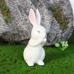 कस्टम मिनी सफेद चीनी मिट्टी ईस्टर बनी खरगोश मूर्ति सजावट इनडोर, आउटडोर ईस्टर सजावट चलनेवाली परिवार आइटम उपहार के लिए बिक्री - Product Image 5