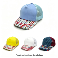 Casquette unisexe en coton respirant brodée sur mesure de haute qualité pour le sport, les voyages, les activités de plein air et les tenues décontractées, casquette trucker à 5 panneaux en mousse et maille