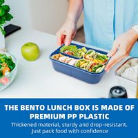 Boîtes de rangement à 3 compartiments et bacs de conservation alimentaire, boîtes à lunch étanches, boîte à bento avec cuillère et fourchette