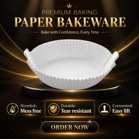 Papier pour friteuse à air de qualité alimentaire, papier de cuisson jetable résistant aux hautes températures et anti-fuite, services d'emballage OEM