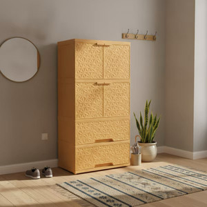 4-Layer Plastic Modern Storage Cart with Drawer and Cabinet Organizer <b>Trolley</b> Unit for Home Office Bedroom Furniture - Product Image 6