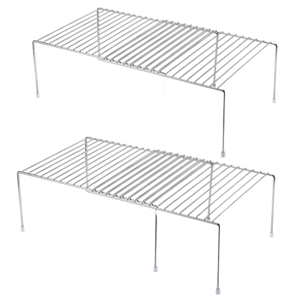 Set di 2 Organizzatori Espandibili per Armadietti da <span class=keywords><strong>Cucina</strong></span>, Ripiani Regolabili in Metallo per Dispensa, Portapiatti e Organizzatore per Stoviglie - Product Image 1
