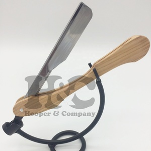 New Design Barber <b>Straight</b> <b>Razor</b> With Wood Handle Black Coated <b>Razor</b> Wooden Handle Private Label Logo Offer High Demand <b>Razors</b> - Product Image 3